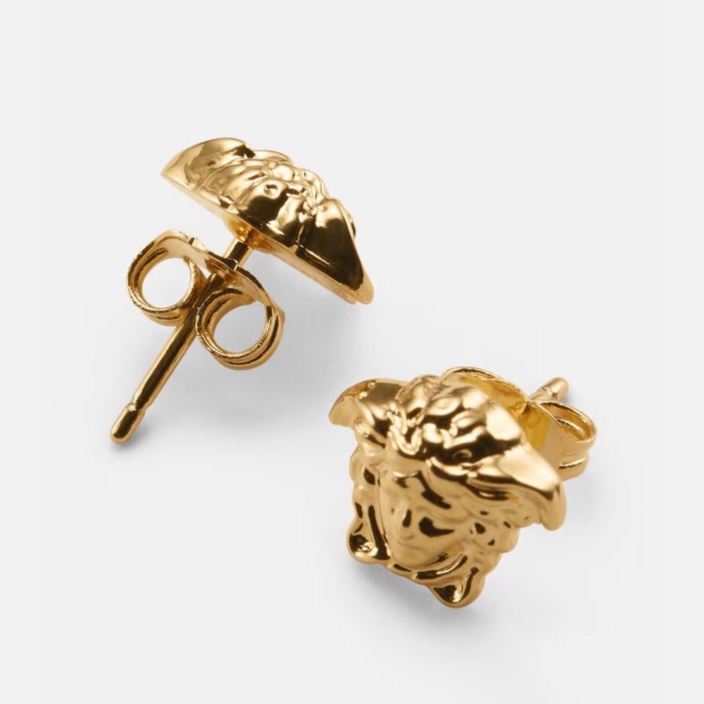 Versace Medusa stud earrings gold brand new in box